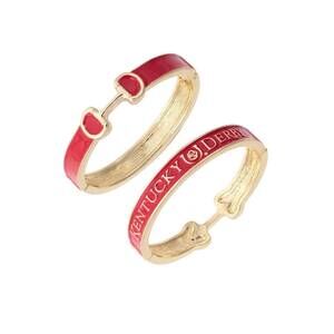 NEW CANVAS STYLE women's kentucky derby enamel horsebit hinge bangle in red / go